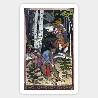 Ivan and the Wolf - Ivan Bilibin Sticker